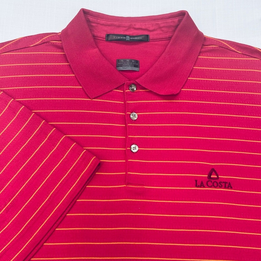 Nike Fit Dry Tiger Woods Polo Shirt Mens XXL Pink La Costa Resort Golf Y2K 2000s